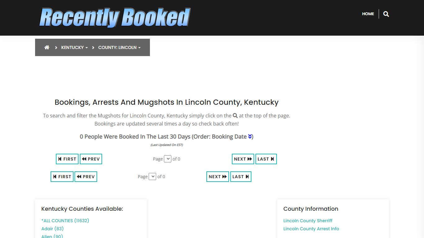 Bookings, Arrests and Mugshots in Lincoln County, Kentucky