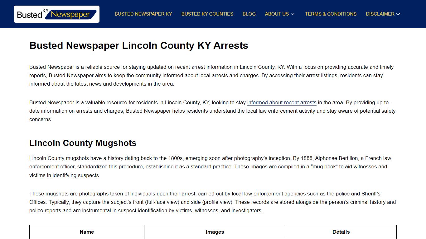 Busted Newspaper Lincoln County KY Arrests